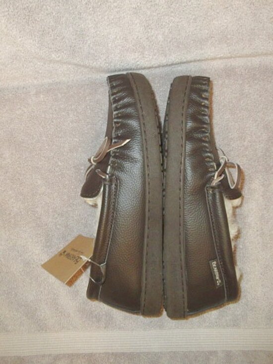 Bearpaw Mach IV Men\'s Moccasin Slippers Size 10 Leather Sheepskin In & Out NW main image 7